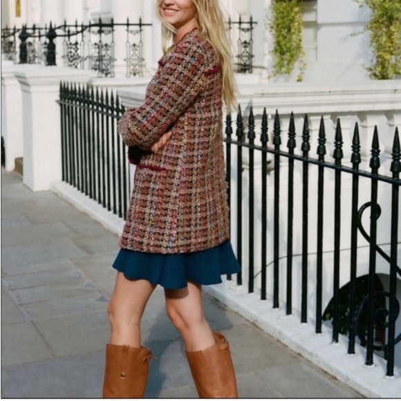 Anthropologie x Ett Twa • berwyn tweed jacket red sz S - Picture 3 of 14